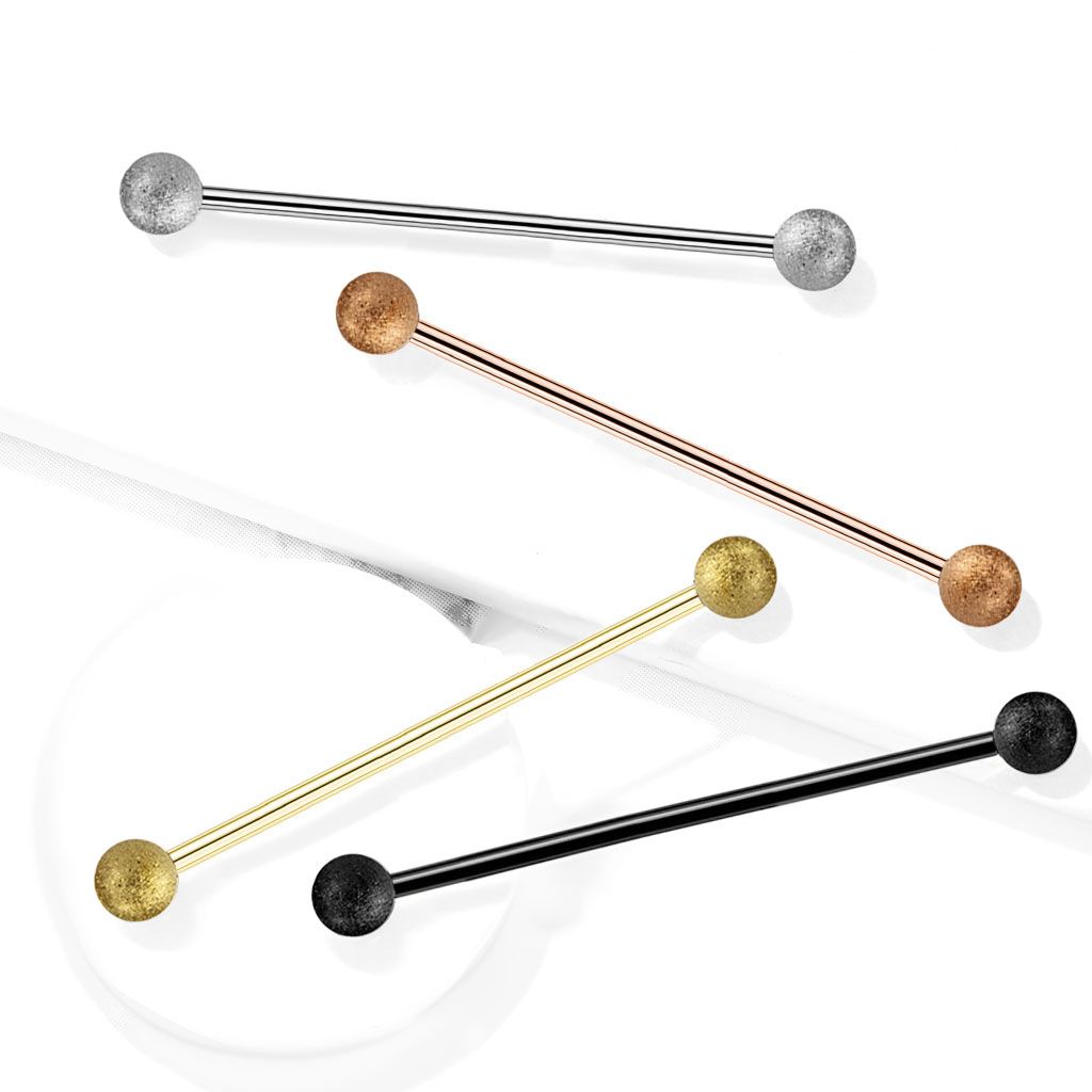 Tige barbell droite avec boule effet diamant