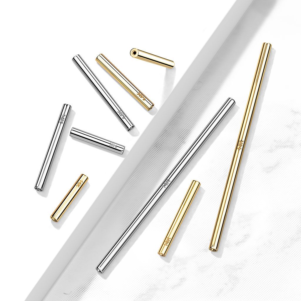 Barre push-in sans filetage en or 14 carats