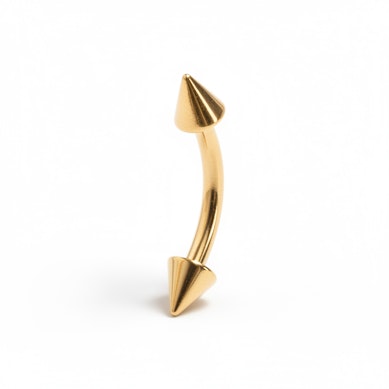 Tige courbée avec piques revêtement en or