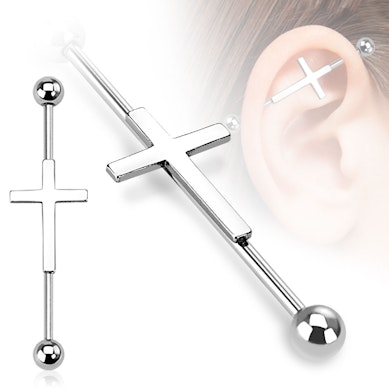Piercing industriel avec une croix