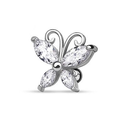 Piercing pour l'oreille avec papillon