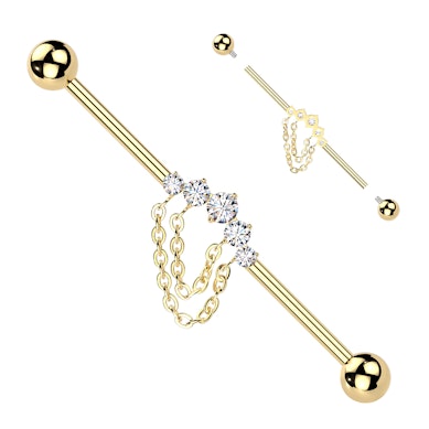 Barbell industriel en titane avec pierres et chaînes