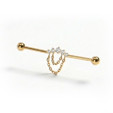 Barbell industriel en titane avec pierres et chaînes