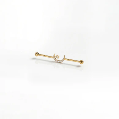 Barbell industriel en titane avec une lune et une étoile