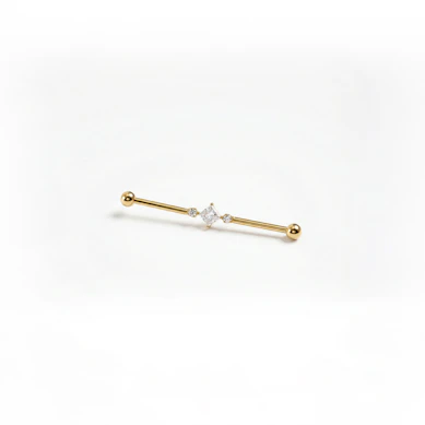 Barbell industriel en titane avec pierre carrée