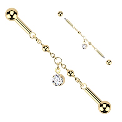 Barbell industriel avec une chaîne et une pierre pendante