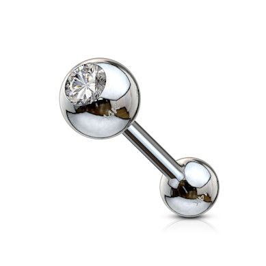 Piercing pour l'oreille en or 14carats avec une pierre sertie