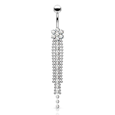 Piercing pour le nombril avec fleur et pendantif