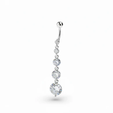 Piercing pour le nombril avec un long pendantif