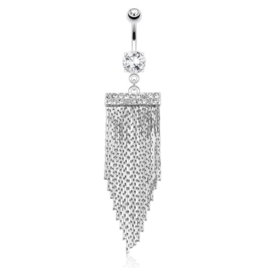 Piercing pour le nombril avec chaines pendantes