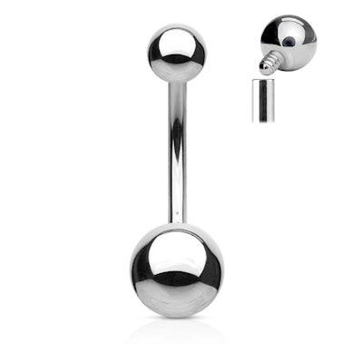 Piercing pour le nombril en acier chirurgical avec filetage