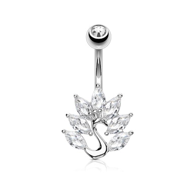 Piercing pour le nombril motif paon
