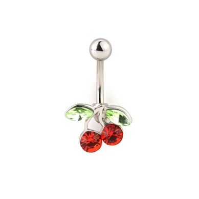 Piercing pour le nombril avec cerises rouges