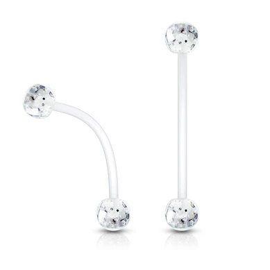 Piercing pour le nombril femme enceinte avec des boules scintillantes