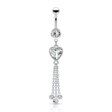 Piercing pour le nombril avec chaînes en pendentif