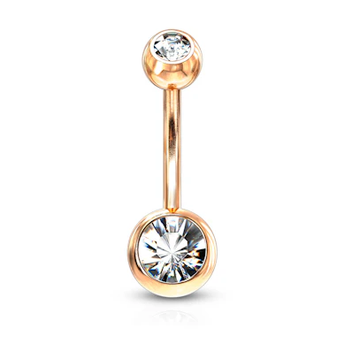 Piercing pour le nombril revêtement Or rouge