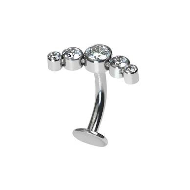 Piercing au nombril flottant en titane orné de cristaux