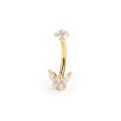 Piercing pour le nombril en titane et motif papillon