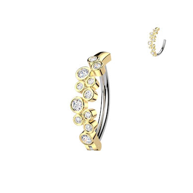 Clicker pour le nombril avec pierres effet bulles