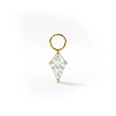 Charm en titane avec pierre en forme de diamant