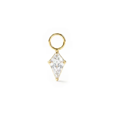 Charm en titane avec pierre en forme de diamant