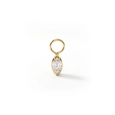 Charm en titane avec pierre taille marquise