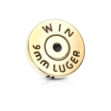 Partie supérieur de bijou micro-dermal avec charm en forme de douille de balle