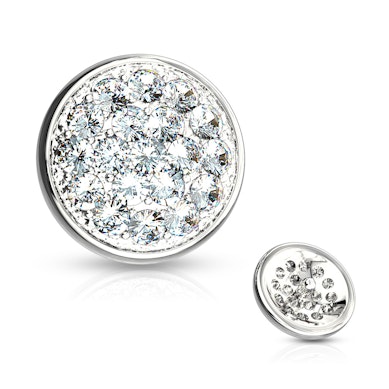 Ancre dermal en or 14 carats avec un dôme en pierre