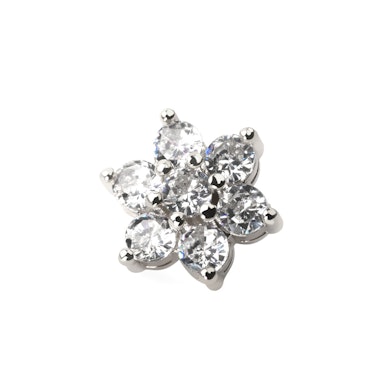 Bijou micro-dermal avec fleur incrustée dans la couleur de ton choix