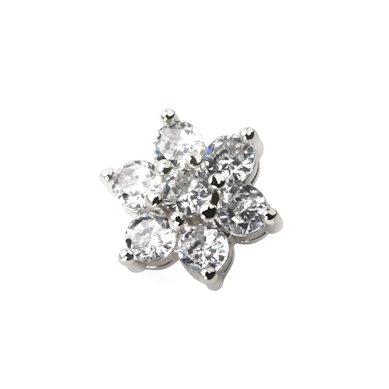 Bijou micro-dermal avec fleur incrustée dans la couleur de ton choix
