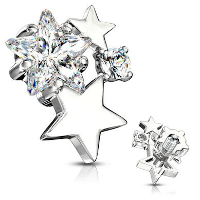 Ancre dermal avec des pierres et des étoiles