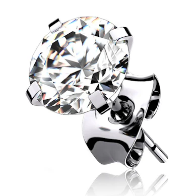 Piercing pour l'oreille en titane avec des pierres