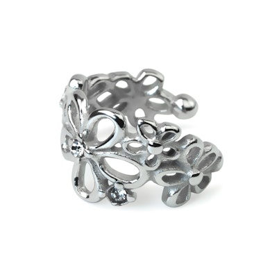 Earcuff en acier chirurgical et design floral