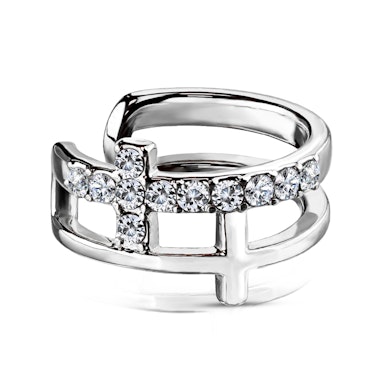 Manchette pour l'oreille avec une double croix