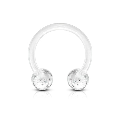 Fer à cheval en acrylique avec des boules paillettées