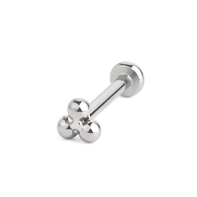 Labret push-in en titane avec boules sur la partie supérieure