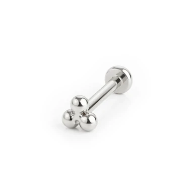 Labret push-in en titane avec boules sur la partie supérieure