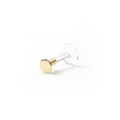 Labret en or 14 carats avec un top rond