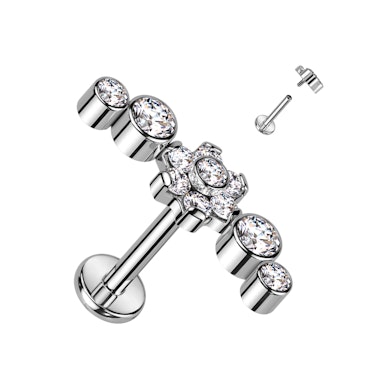 Labret en titane et sublime design floral