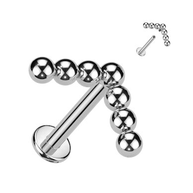 Labret en titane avec perles en forme de chevron