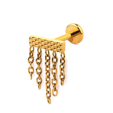 Labret avec un design rectangulaire et des chaînes