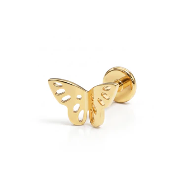Labret en titane avec design en forme de papillon