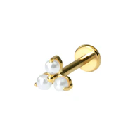 Labret en titane avec un trio de perles