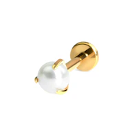 Labret en titane avec une perle