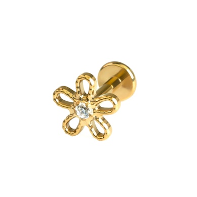 Labret en titane avec un design en forme de fleur