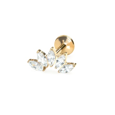 Labret incurvé en titane avec cinq pierres