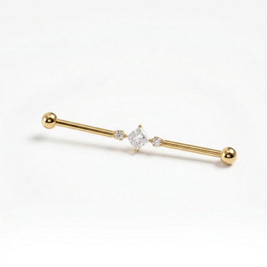 Barbell industriel en titane avec pierre carrée