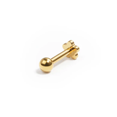 Labret en titane avec disque en forme de fleur
