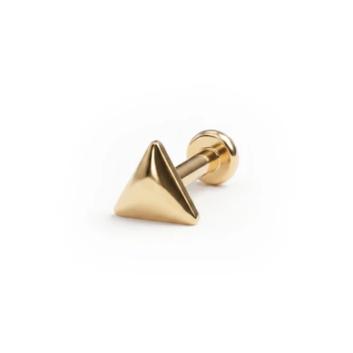 Labret en titane avec filetage interne et design triangulaire