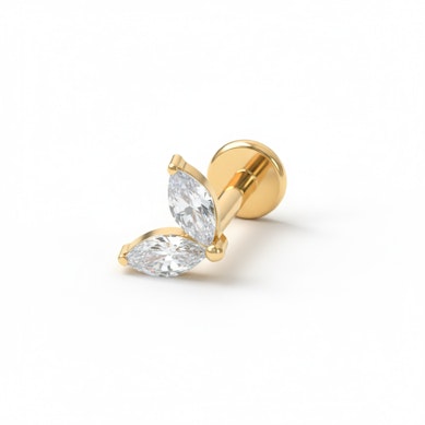 Labret en titane avec deux pierres identiques